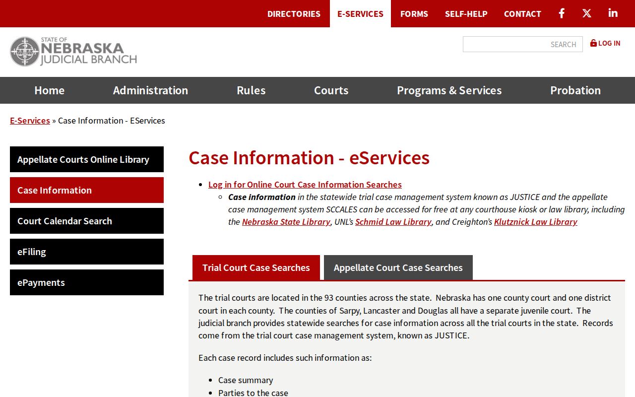 Nebraska JUSTICE court search for Greeley County booking records